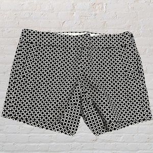 Black and White Geo Print J. Crew Shorts
